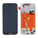 Zaslon na dotik + LCD + okvir + baterija za Huawei P20 Lite (02351VUW) - Pink