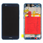 Sprednje nadomestno steklo za Huawei Ascend P10 Lite + LCD + okvir modre barve