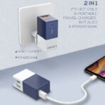 Hitri polnilec LDNIO PA307 + mobilna baterija 2600 mAh + Micro USB kabel White/Blue - slika 3