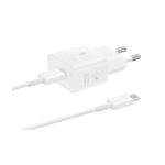 Originalni polnilni adapter Samsung EP-T2510 + kabel Type-C/Type-C White (Bulk)